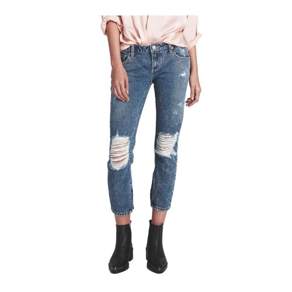 One Teaspoon Blue Cotton Cropped Women's Jeans